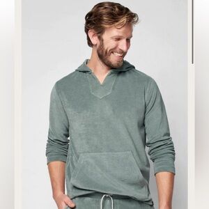 Faherty Cabana Baja Hoodie in Desert Olive Green size XL